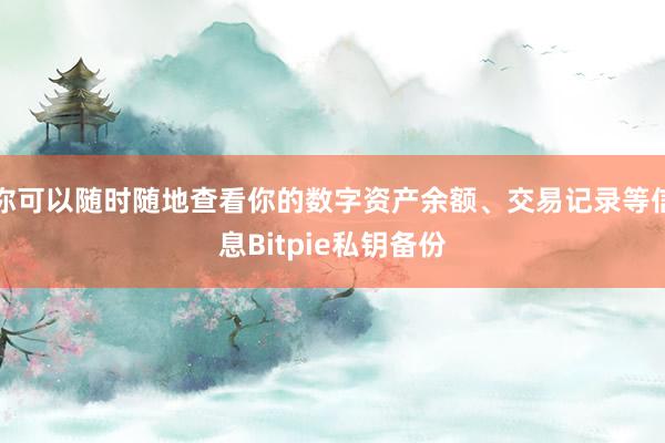 你可以随时随地查看你的数字资产余额、交易记录等信息Bitpie私钥备份