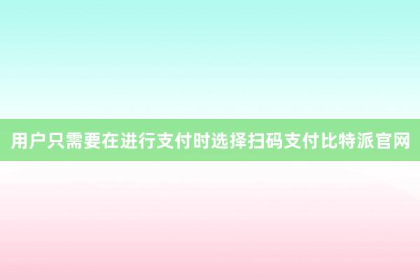 用户只需要在进行支付时选择扫码支付比特派官网