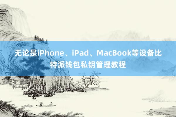 无论是iPhone、iPad、MacBook等设备比特派钱包私钥管理教程