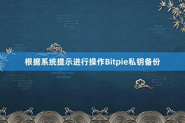 根据系统提示进行操作Bitpie私钥备份