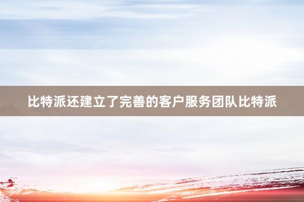 比特派还建立了完善的客户服务团队比特派