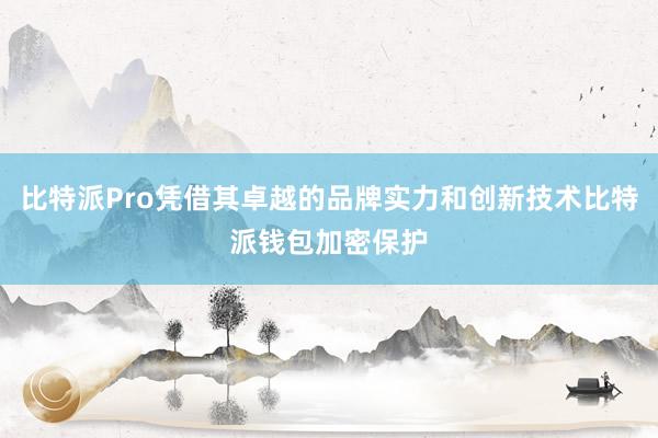 比特派Pro凭借其卓越的品牌实力和创新技术比特派钱包加密保护